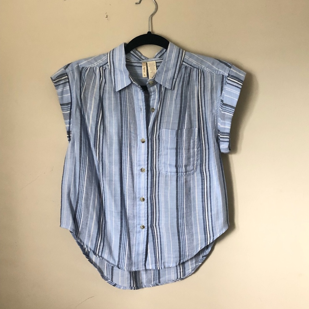Blue striped button down